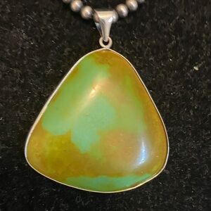 Jasper Green and Brown Pendant sterling